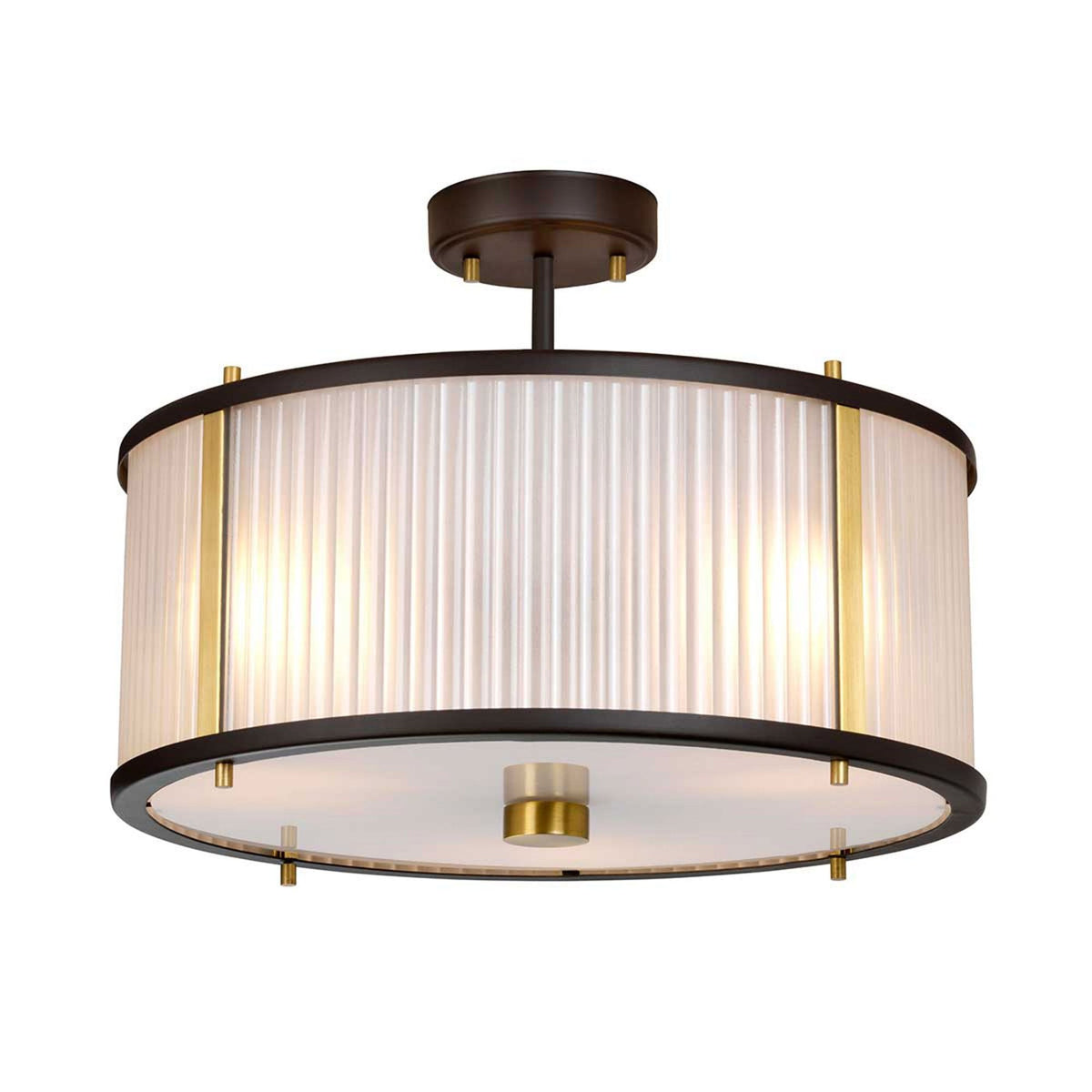 Corona Large Pendant Flush or Semi Flush Light in Museum Bronze