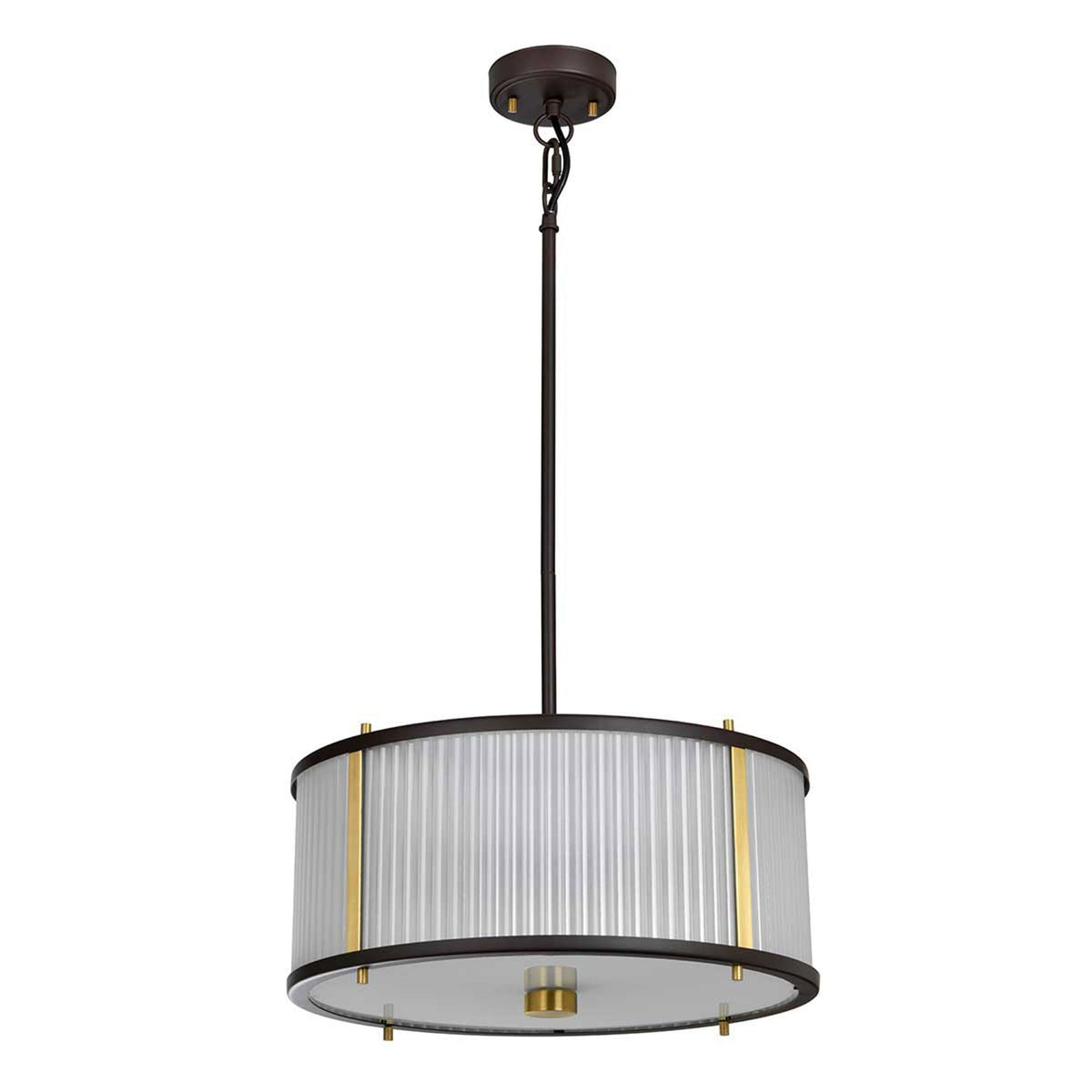 Corona Large Pendant Flush or Semi Flush Light in Museum Bronze