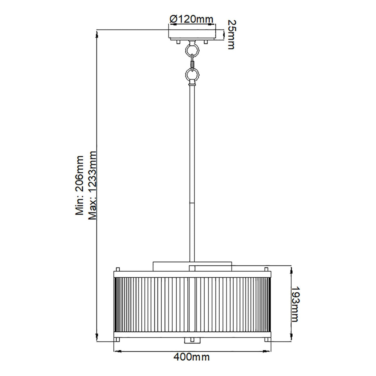 Corona Large Pendant Flush or Semi Flush Light in Museum Bronze
