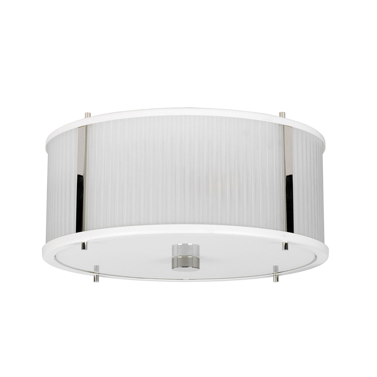 Corona Large Pendant Flush or Semi Flush Light in White Satin