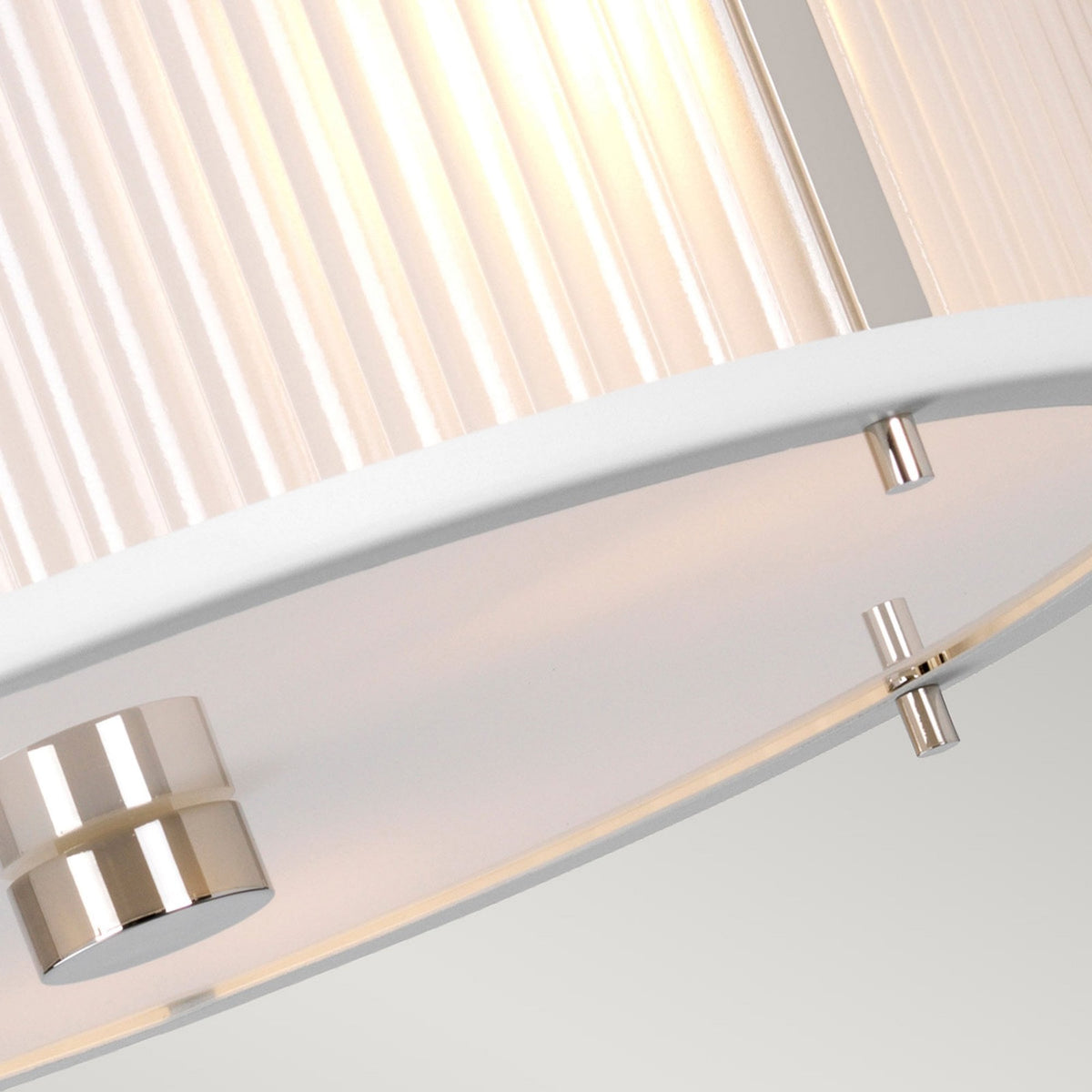 Corona Large Pendant Flush or Semi Flush Light in White Satin