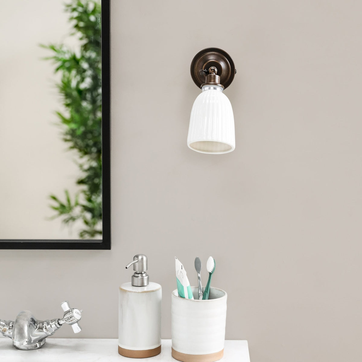 Alma Ceramic Bathroom Spot Light in Antique Bronze