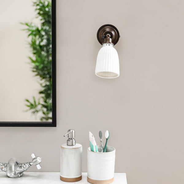 Alma Ceramic Bathroom Spot Light in Antique Bronze