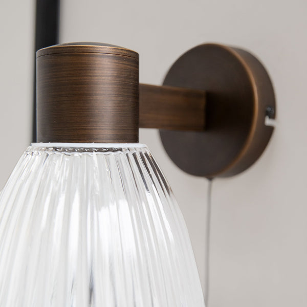 Campden Switched Antique Bronze Bathroom Wall Light