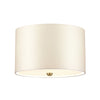 Fletcher 356mm Flush Ceiling Light with Ivory Shade and Aged Brass Finial