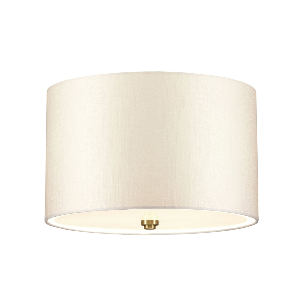 Fletcher 356mm Flush Ceiling Light with Ivory Shade and Aged Brass Finial