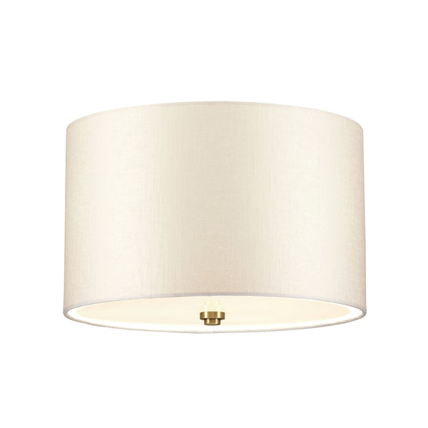 Fletcher 356mm Flush Ceiling Light with Ivory Shade and Aged Brass Finial