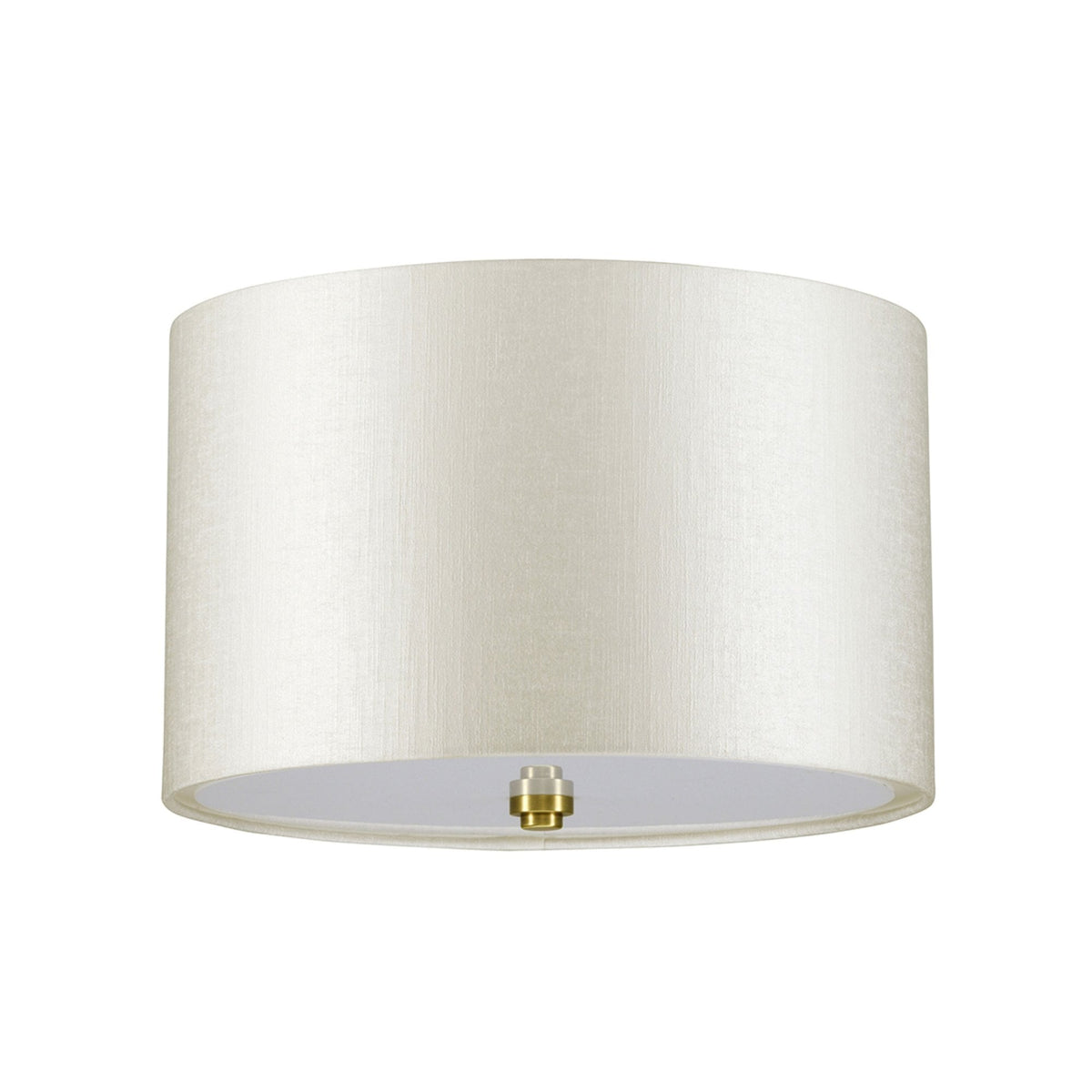 Fletcher 356mm Flush Ceiling Light with Ivory Shade and Aged Brass Finial