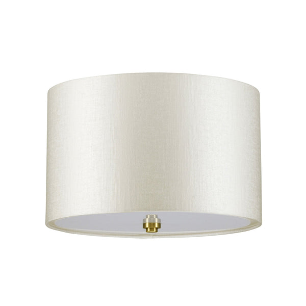 Fletcher 356mm Flush Ceiling Light with Ivory Shade and Aged Brass Finial