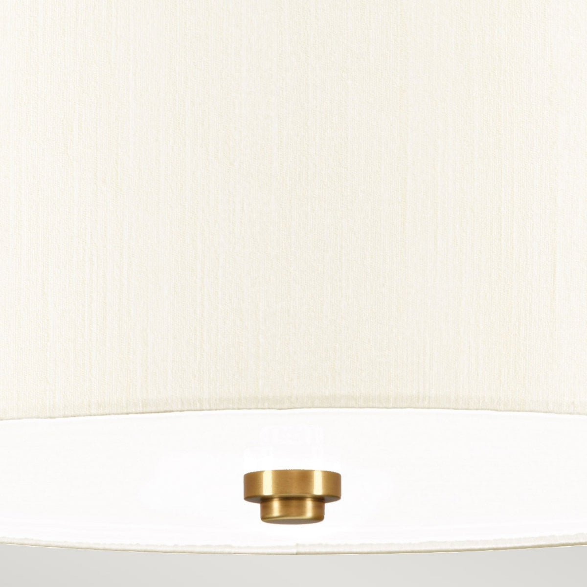 Fletcher 356mm Flush Ceiling Light with Ivory Shade and Aged Brass Finial