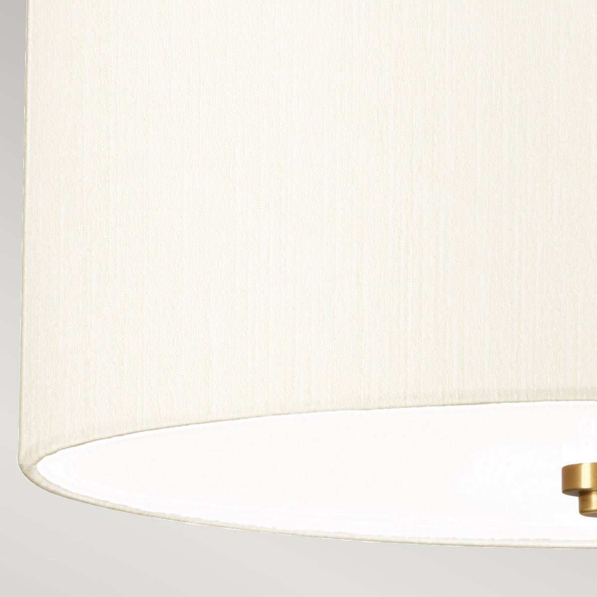Fletcher 356mm Flush Ceiling Light with Ivory Shade and Aged Brass Finial