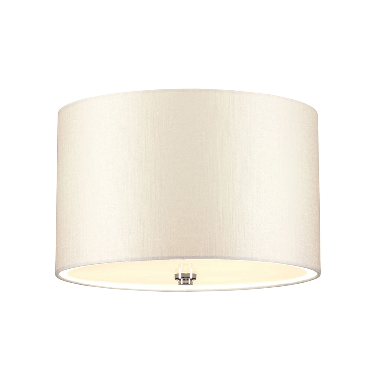 Fletcher 356mm Flush Ceiling Light with Ivory Shade and Polished Chrome Finial