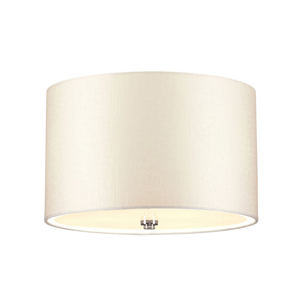 Fletcher 356mm Flush Ceiling Light with Ivory Shade and Polished Chrome Finial