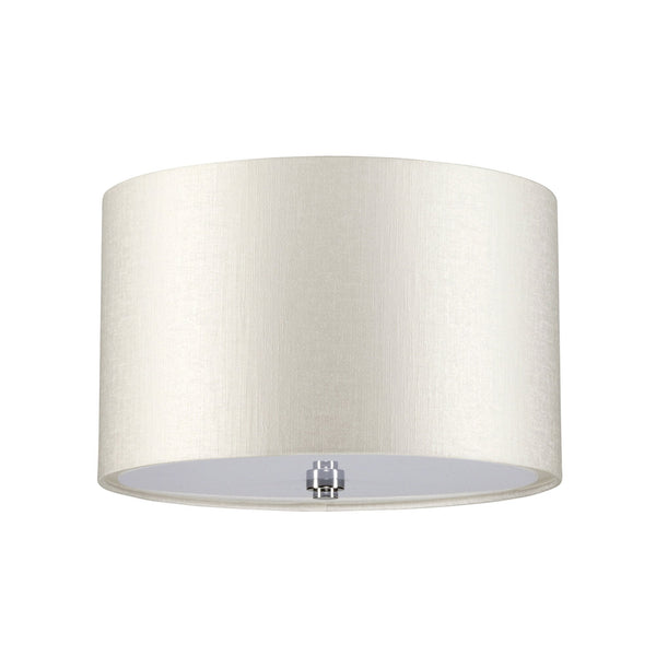 Fletcher 356mm Flush Ceiling Light with Ivory Shade and Polished Chrome Finial