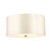 Fletcher 457mm Flush Ceiling Light with Ivory Shade and Aged Brass Finial