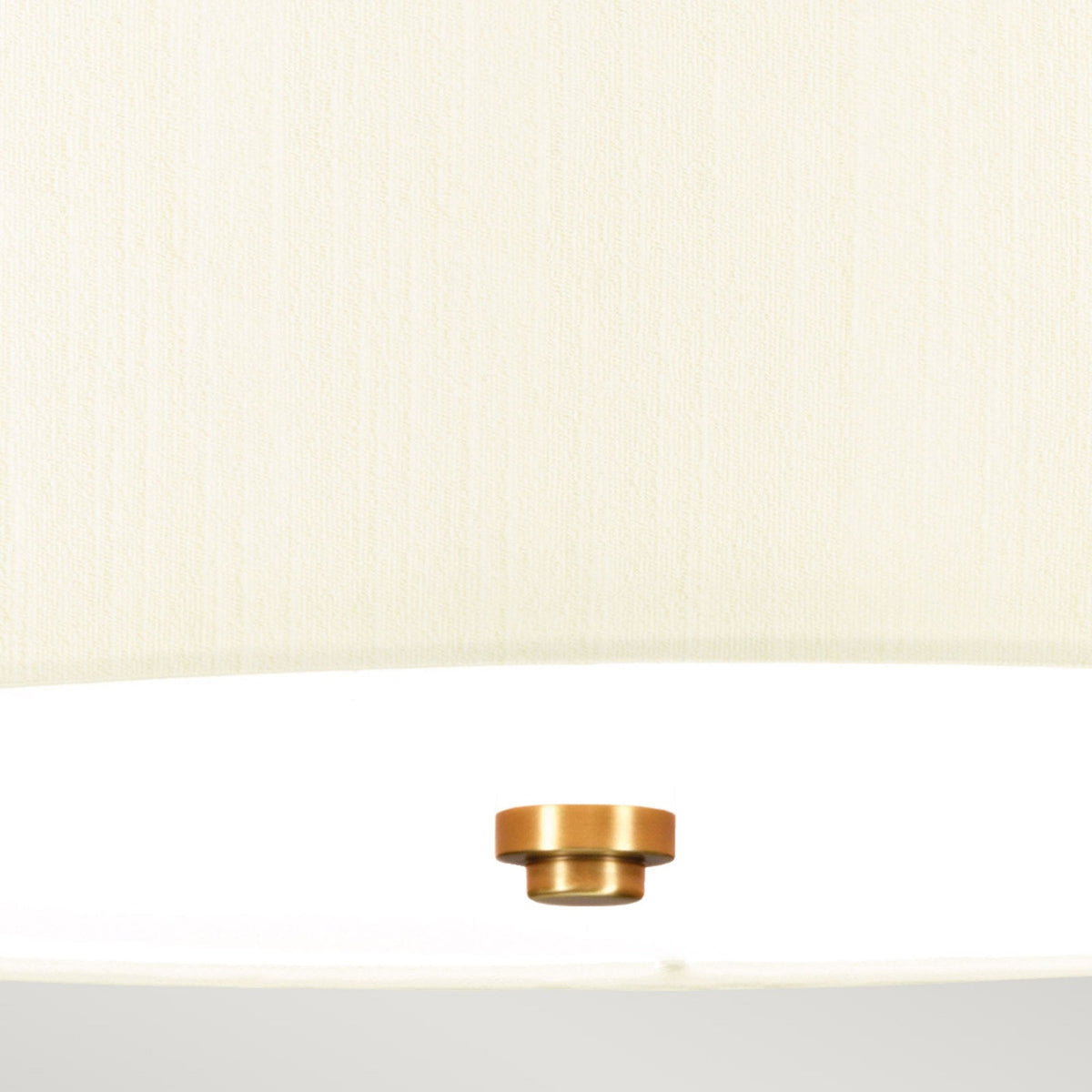 Fletcher 457mm Flush Ceiling Light with Ivory Shade and Aged Brass Finial