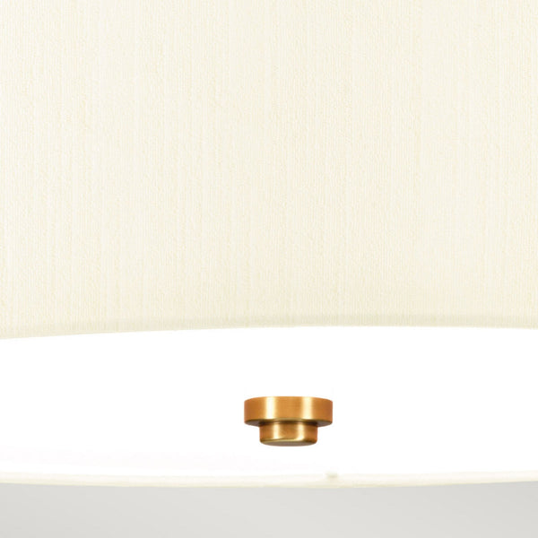 Fletcher 457mm Flush Ceiling Light with Ivory Shade and Aged Brass Finial
