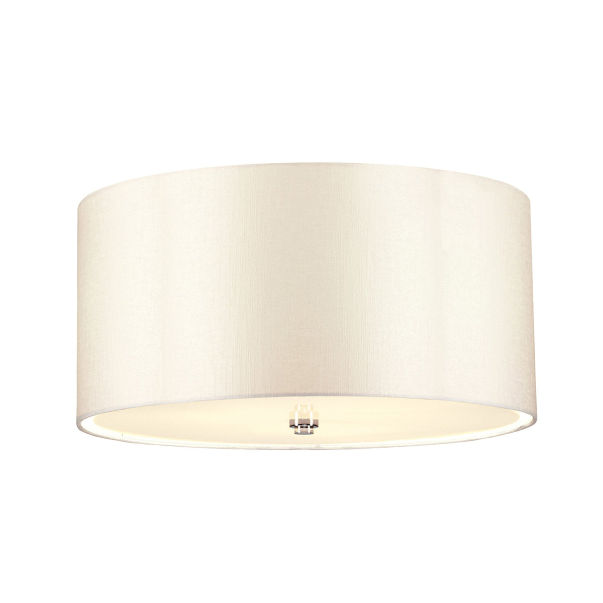 Fletcher 457mm Flush Ceiling Light with Ivory Shade and Polished Chrome Finial