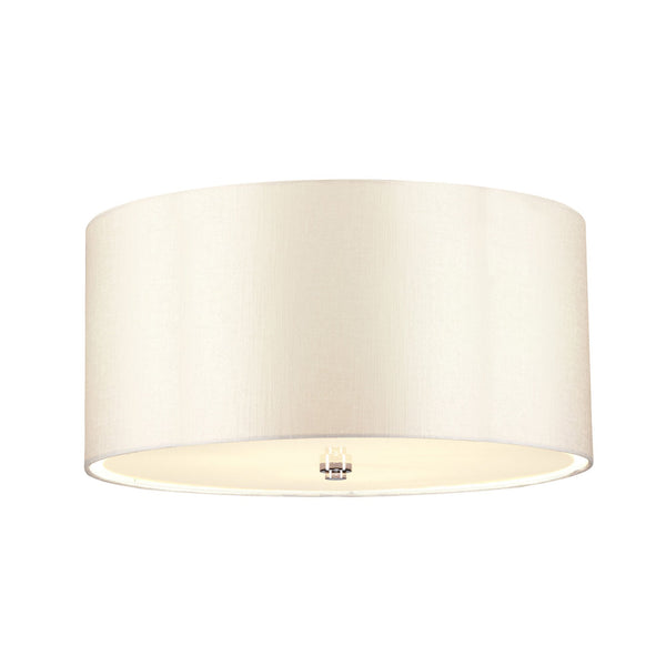 Fletcher 457mm Flush Ceiling Light with Ivory Shade and Polished Chrome Finial