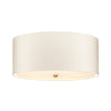 Fletcher 559mm Flush Ceiling Light with Ivory Shade and Aged Brass Finial