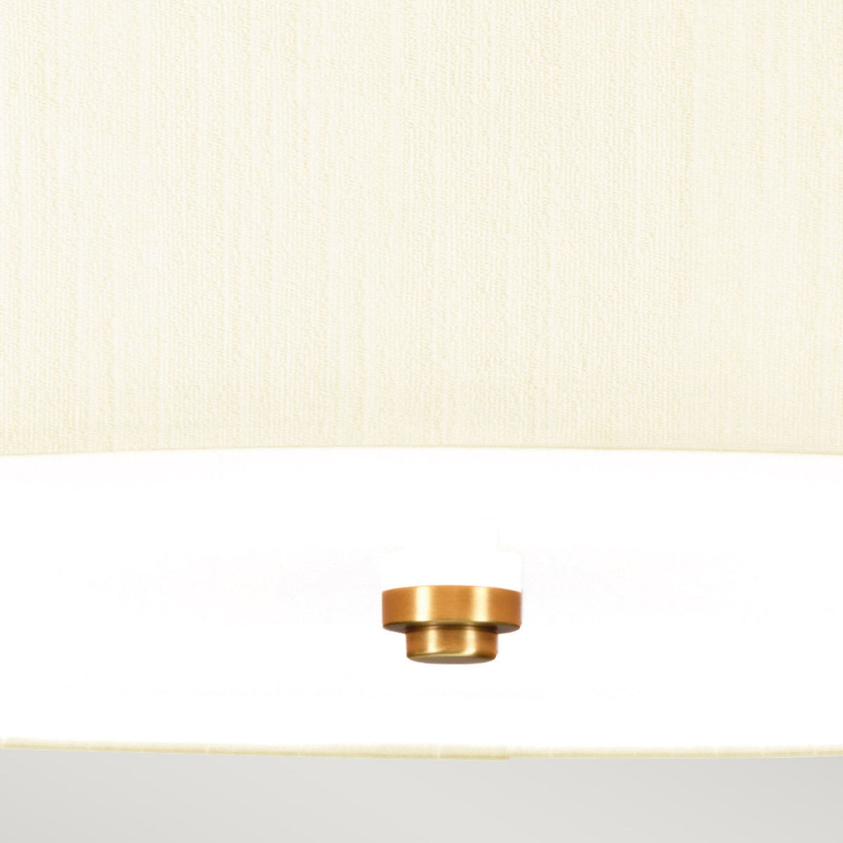 Fletcher 559mm Flush Ceiling Light with Ivory Shade and Aged Brass Finial