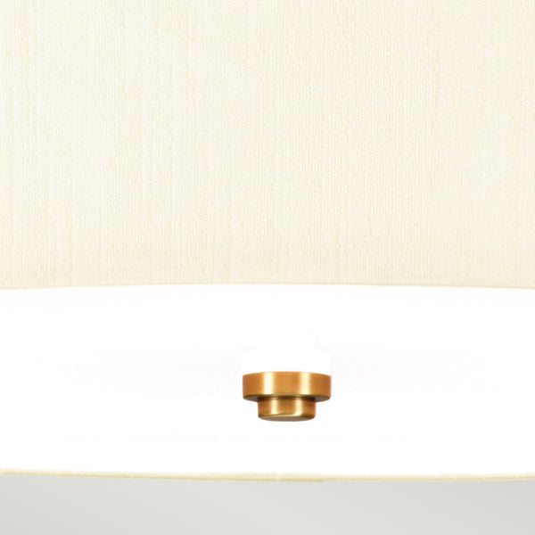 Fletcher 559mm Flush Ceiling Light with Ivory Shade and Aged Brass Finial