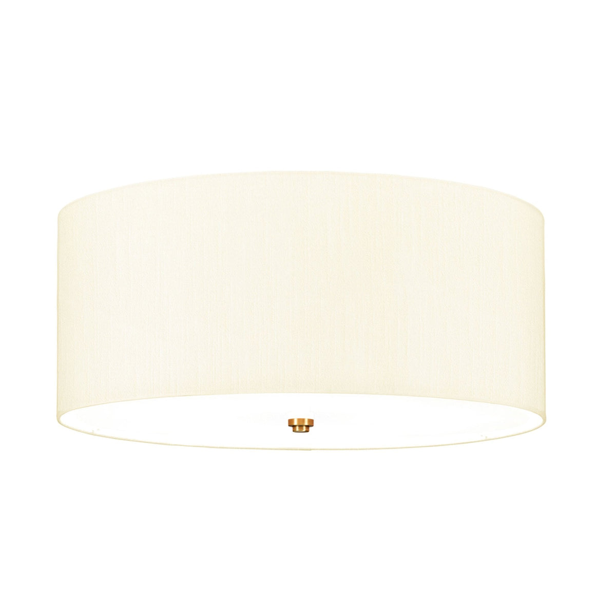 Fletcher 559mm Flush Ceiling Light with Ivory Shade and Aged Brass Finial