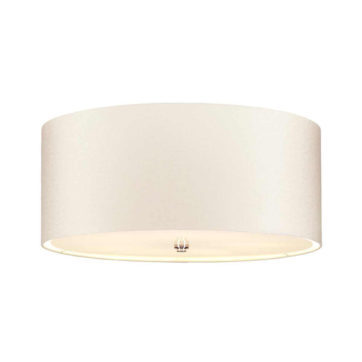 Fletcher 559mm Flush Ceiling Light with Ivory Shade and Polished Chrome Finial
