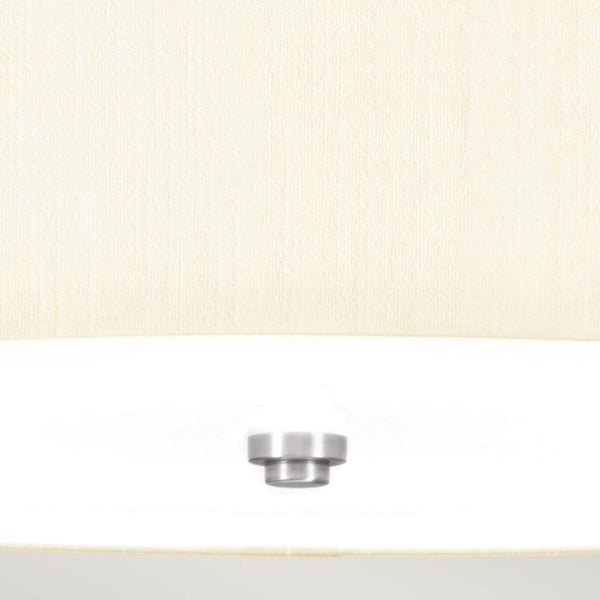 Fletcher 559mm Flush Ceiling Light with Ivory Shade and Polished Chrome Finial