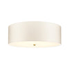 Fletcher 762mm Flush Ceiling Light with Ivory Shade and Aged Brass Finial