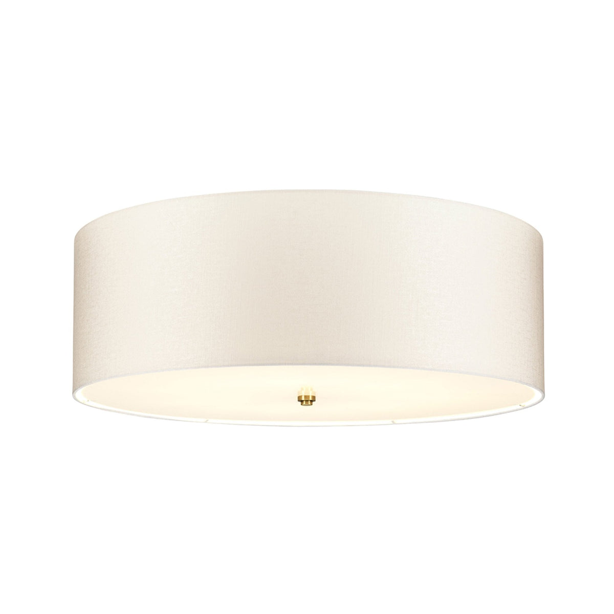 Fletcher 762mm Flush Ceiling Light with Ivory Shade and Aged Brass Finial