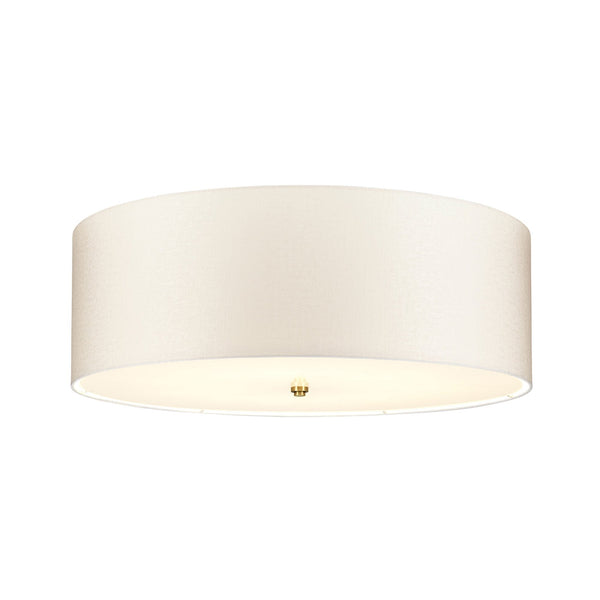 Fletcher 762mm Flush Ceiling Light with Ivory Shade and Aged Brass Finial