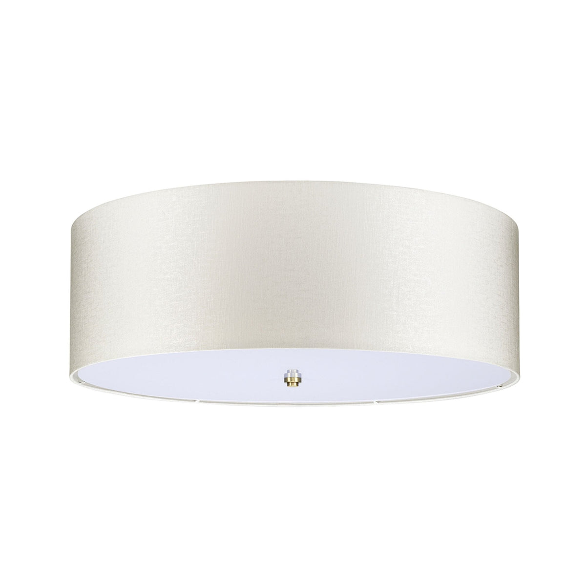 Fletcher 762mm Flush Ceiling Light with Ivory Shade and Aged Brass Finial