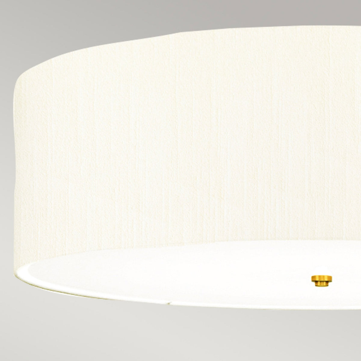 Fletcher 762mm Flush Ceiling Light with Ivory Shade and Aged Brass Finial