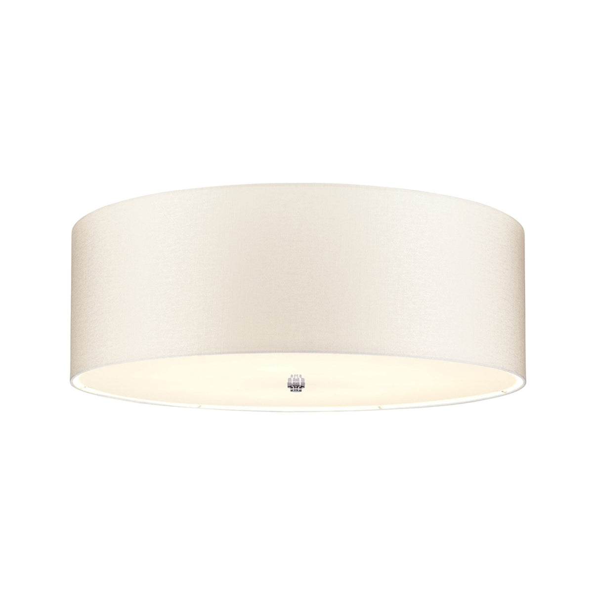 Fletcher 762mm Flush Ceiling Light with Ivory Shade and Polished Chrome Finial