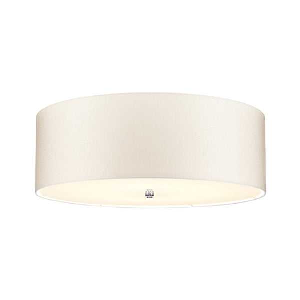 Fletcher 762mm Flush Ceiling Light with Ivory Shade and Polished Chrome Finial