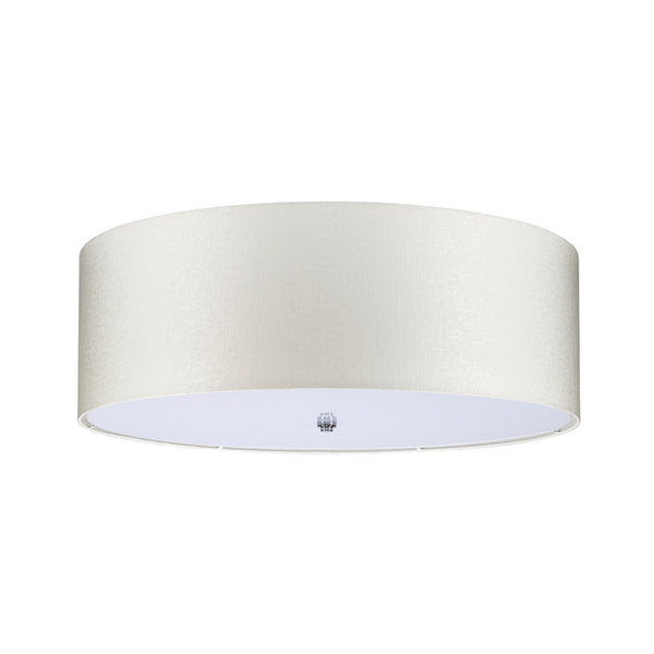 Fletcher 762mm Flush Ceiling Light with Ivory Shade and Polished Chrome Finial