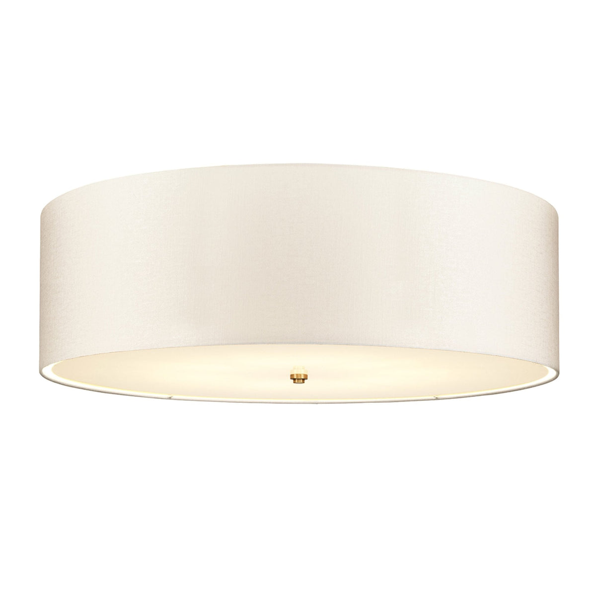 Fletcher 864mm Flush Ceiling Light with Ivory Shade and Aged Brass Finial