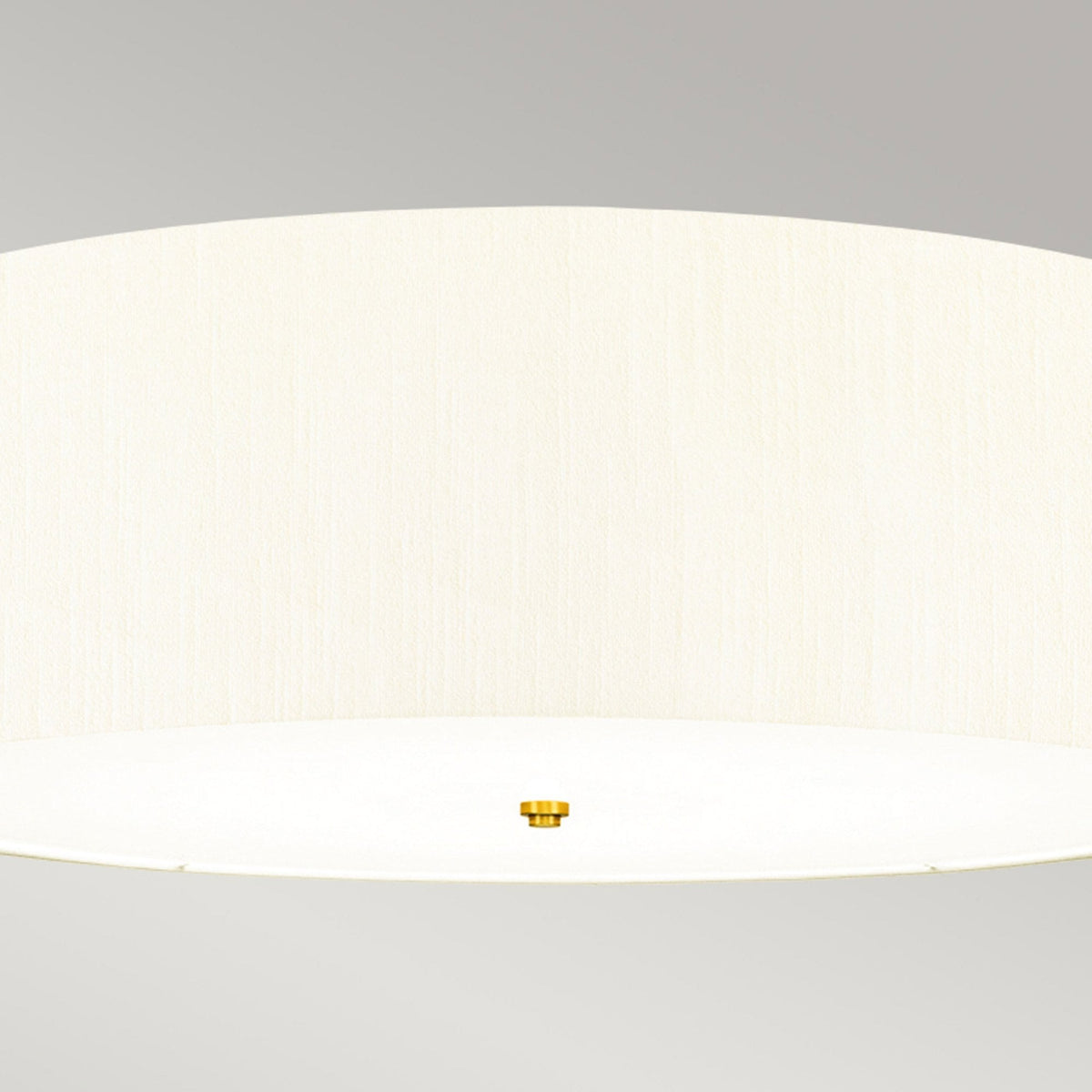 Fletcher 864mm Flush Ceiling Light with Ivory Shade and Aged Brass Finial