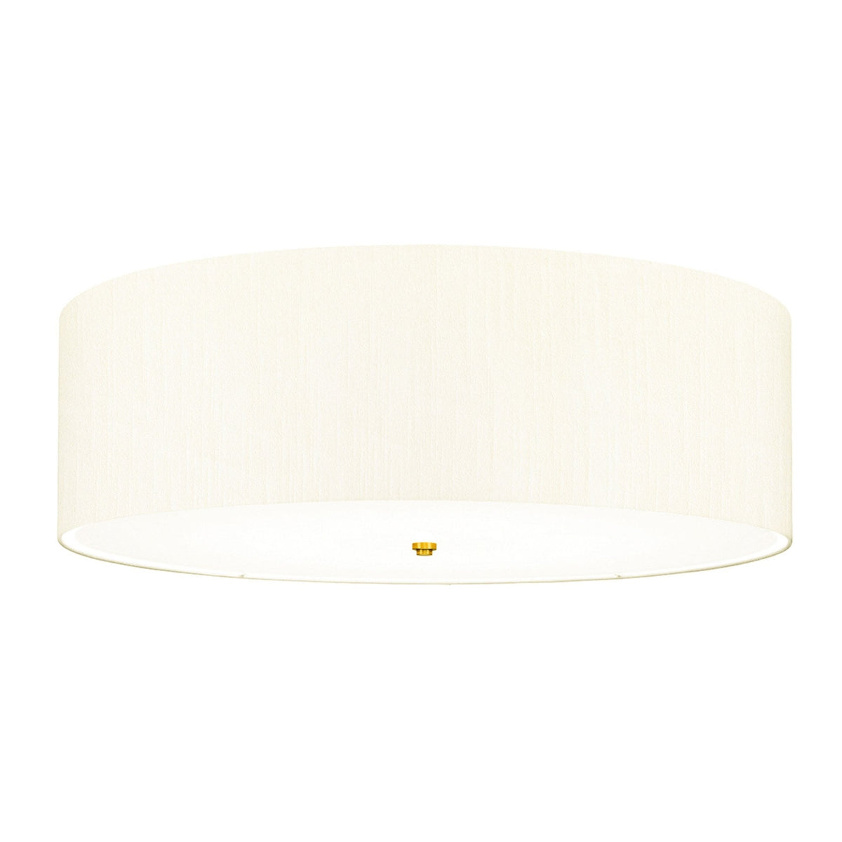 Fletcher 864mm Flush Ceiling Light with Ivory Shade and Aged Brass Finial