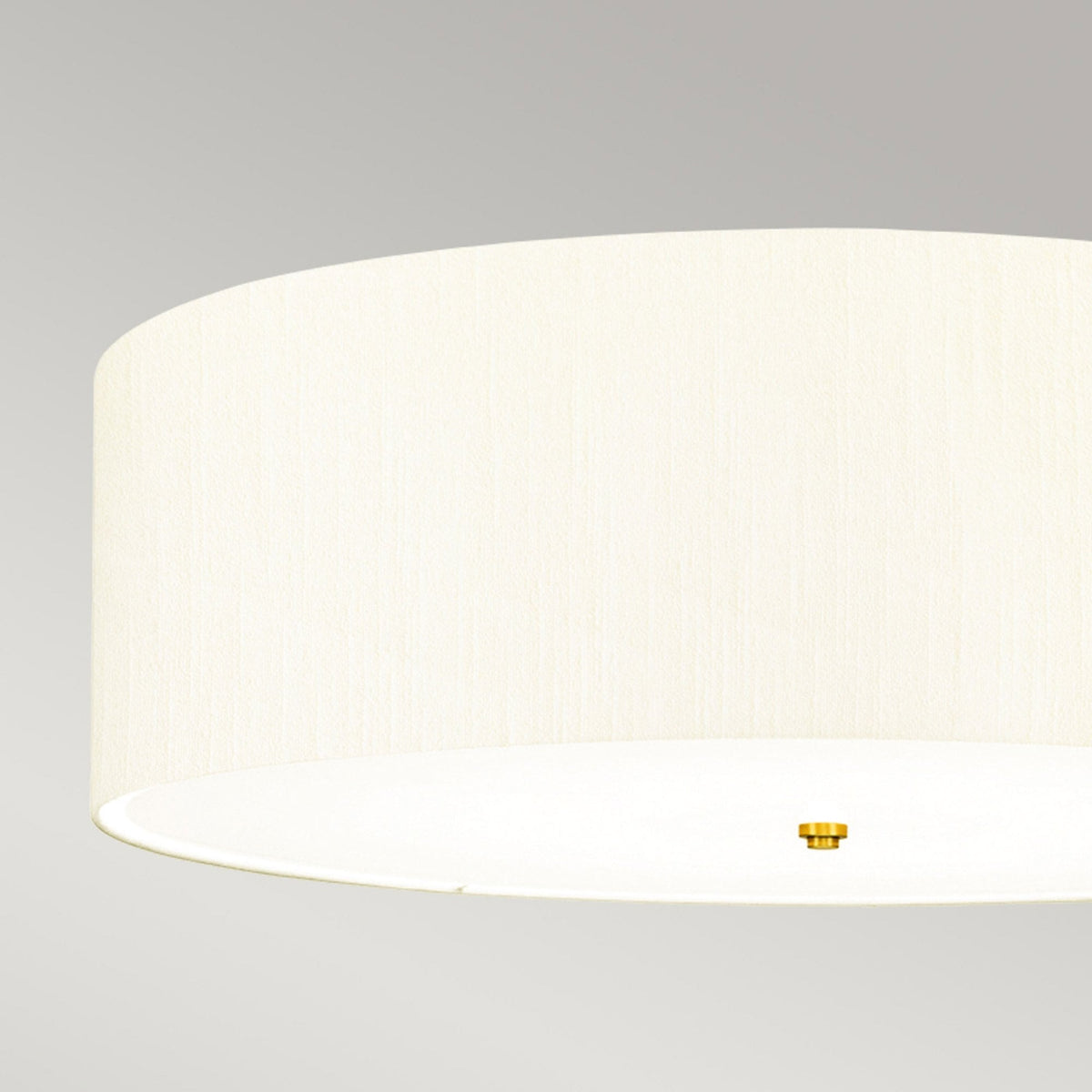 Fletcher 864mm Flush Ceiling Light with Ivory Shade and Aged Brass Finial