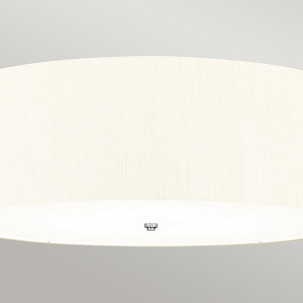 Fletcher 864mm Flush Ceiling Light with Ivory Shade and Polished Chrome Finial