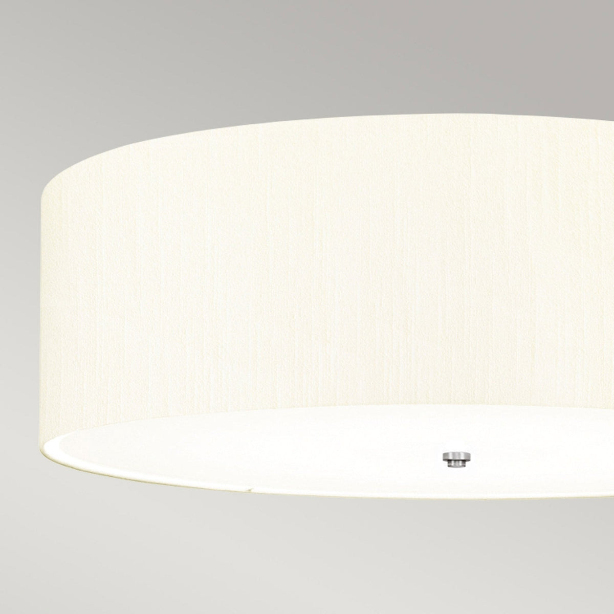 Fletcher 864mm Flush Ceiling Light with Ivory Shade and Polished Chrome Finial