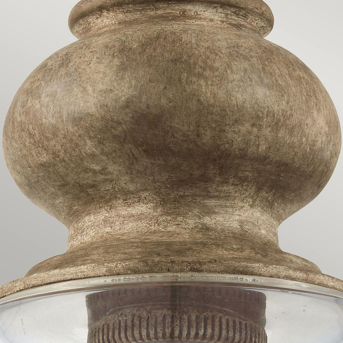 Matrimonio Pendant in Driftwood & Dark Weathered Zinc Finish with Clear Glass Shade