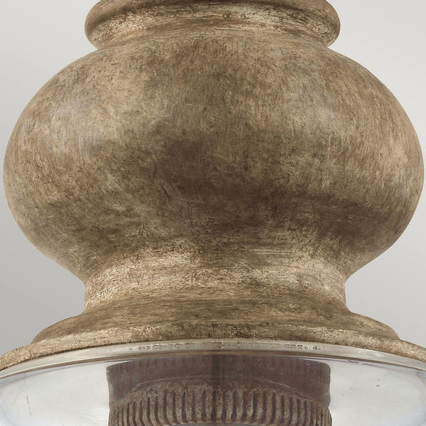 Matrimonio Pendant in Driftwood & Dark Weathered Zinc Finish with Clear Glass Shade