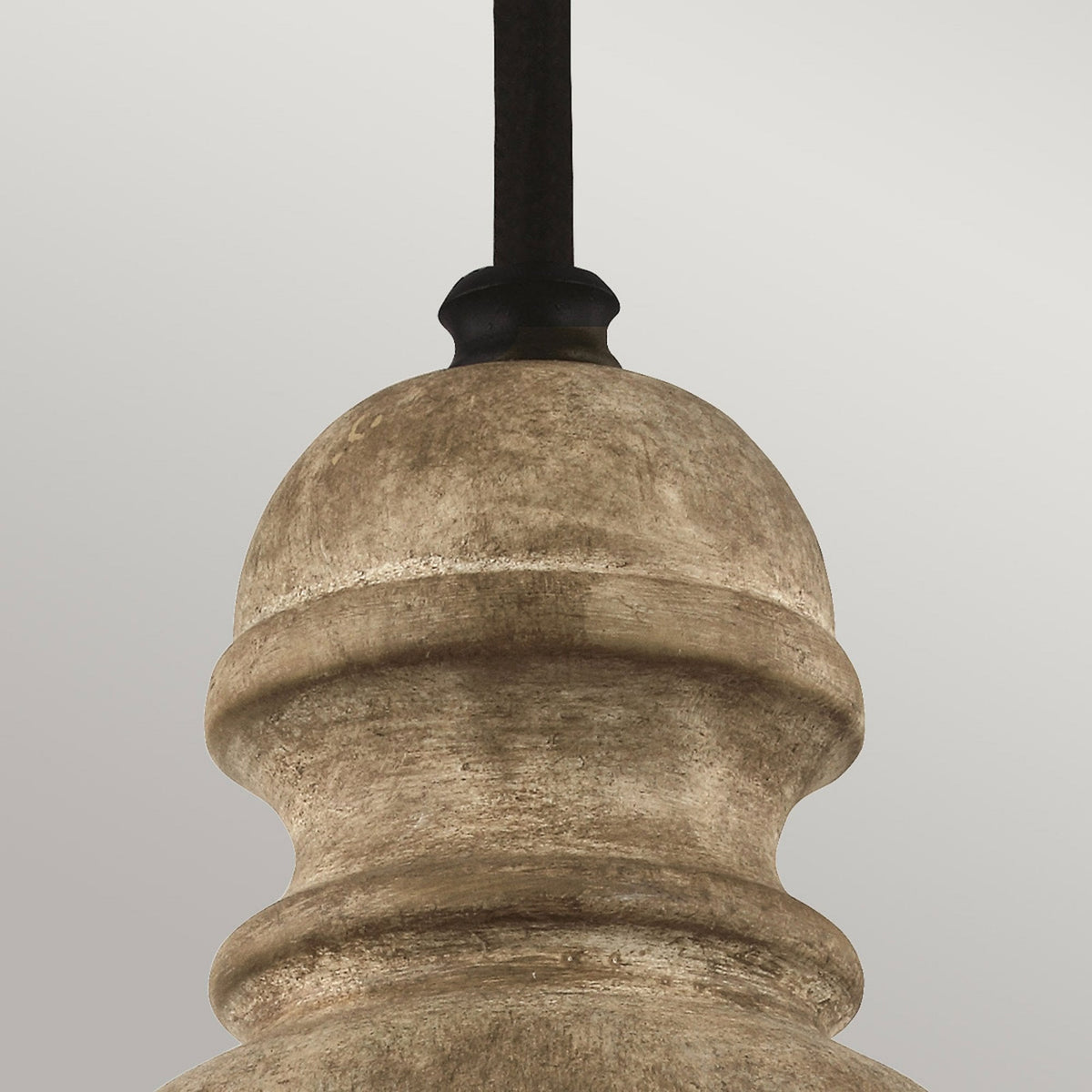 Matrimonio Pendant in Driftwood & Dark Weathered Zinc Finish with Clear Glass Shade