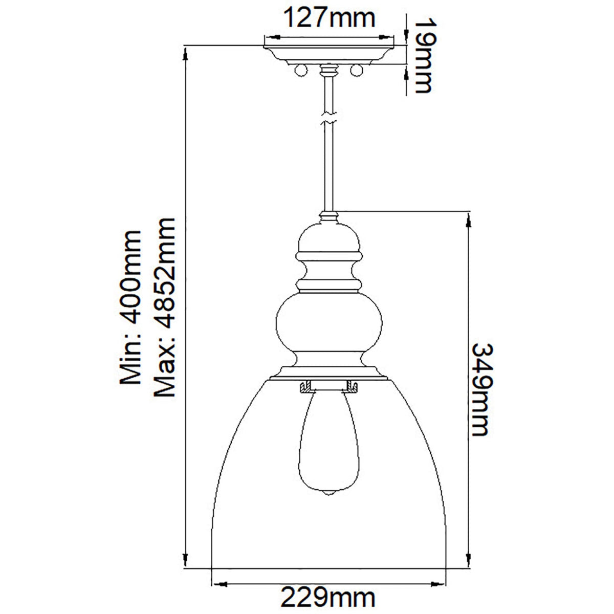 Matrimonio Pendant in Driftwood & Dark Weathered Zinc Finish with Clear Glass Shade