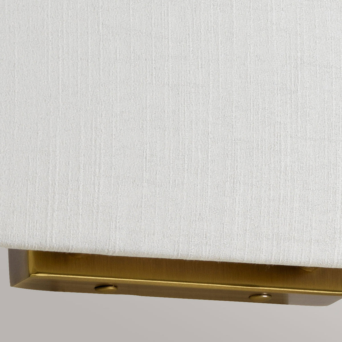 Riley Large Rectangular Wall Light in Aged Brass with Ivory Faux Silk Shade