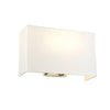 Riley Large Rectangular Wall Light in Polished Chrome with Ivory Faux Silk Shade