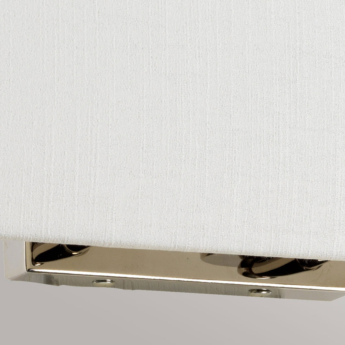 Riley Large Rectangular Wall Light in Polished Chrome with Ivory Faux Silk Shade